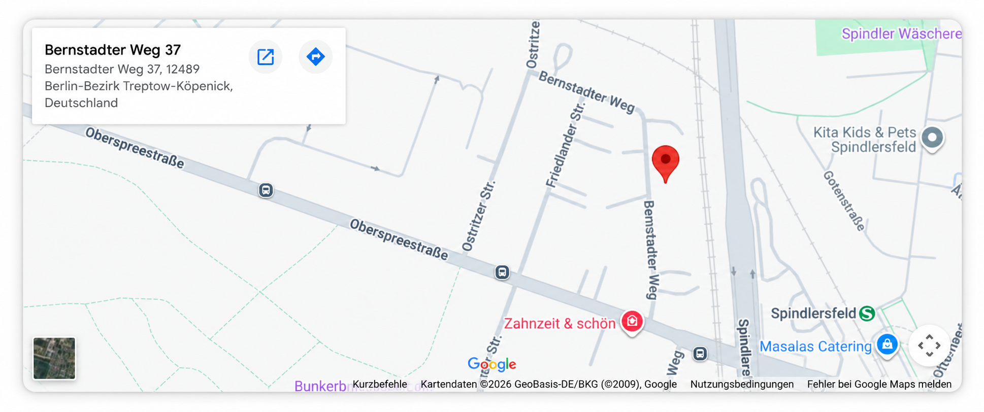 Anfahrt zu Brunnenbau Klug, Bernstadter Weg 37, Berlin